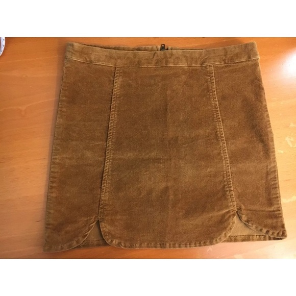 Brandy melville brown corduroy raquel skirt slits - Picture 6 of 8
